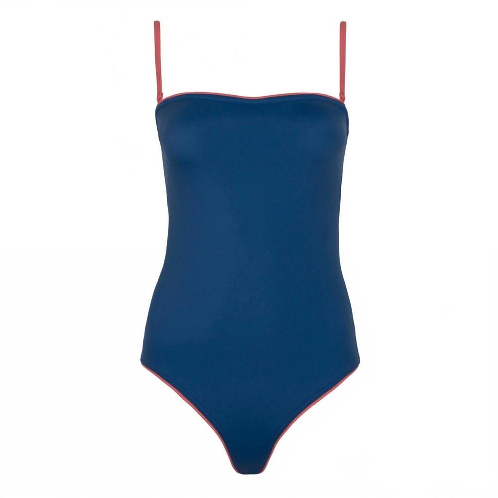 NEW MINNOW square neck one piece in newport navy - Picture 3 of 3